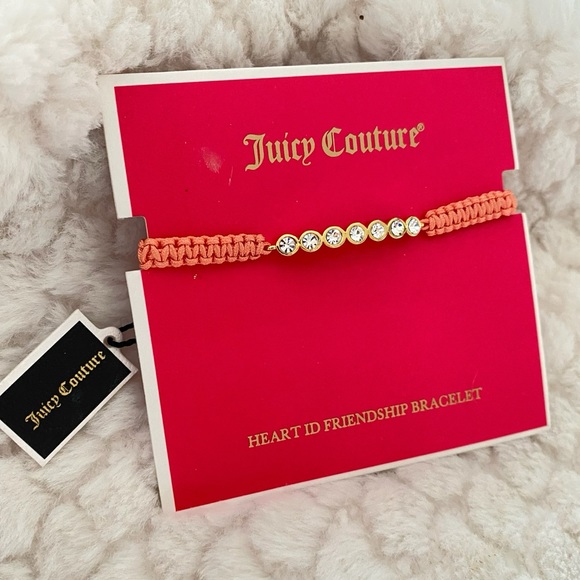 Juicy Couture Orange Rope Gold Tone Crystal Friendship Adjustable Bracelet NWT - Picture 6 of 9